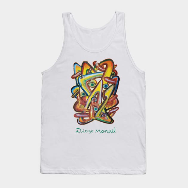 Shapes, tongues and eyes Tank Top by diegomanuel